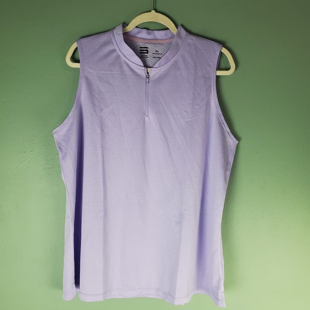 Three Sixty Six Womens Sleeveless Collarless Golf Polo Zipper Shirt Size XXXL